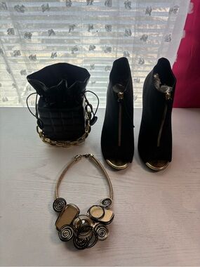 Bag, Booties, and Statement Necklace